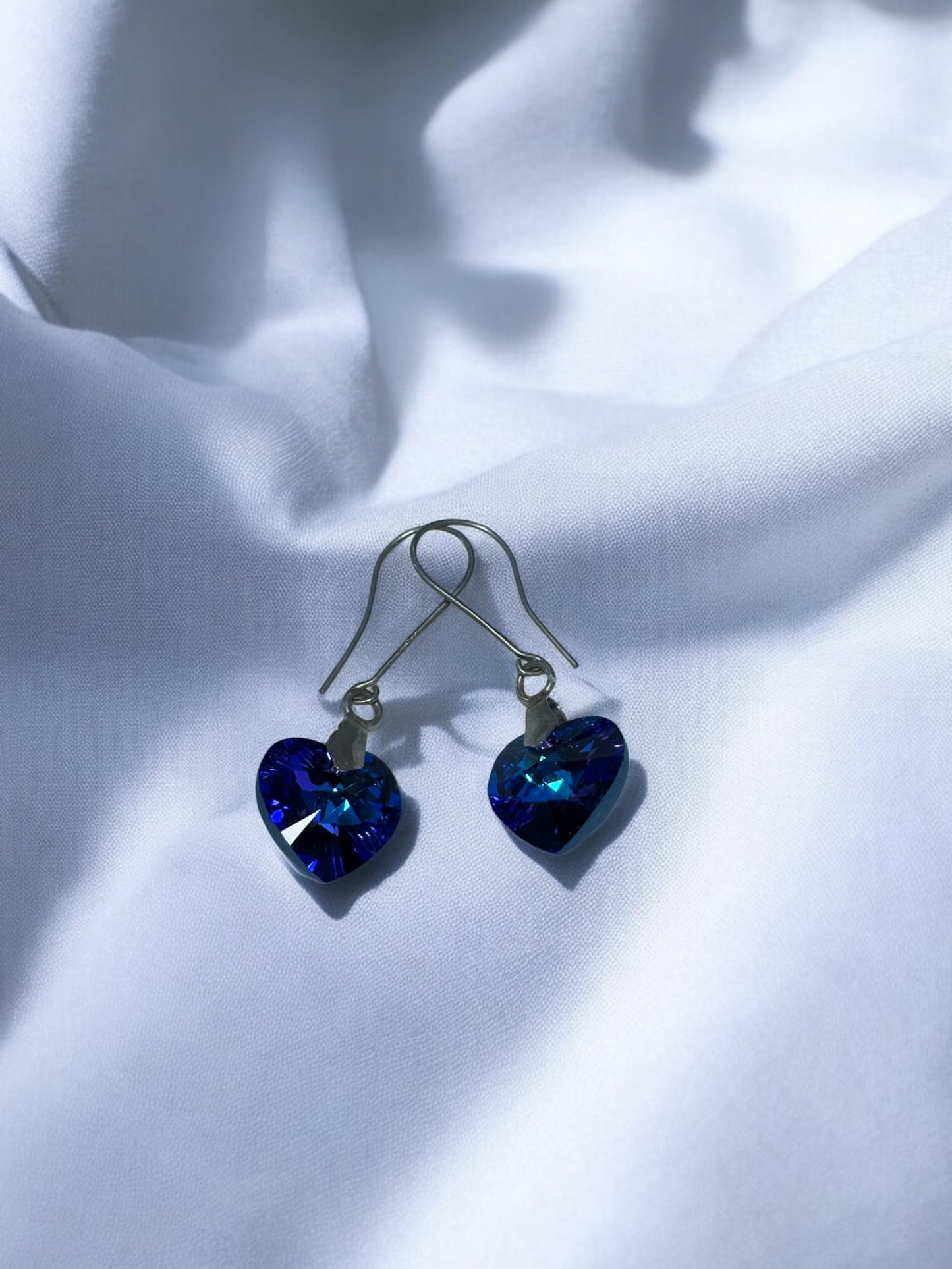 Aretes y dijes de corazón Estilo Swarovski con plata ley 925.